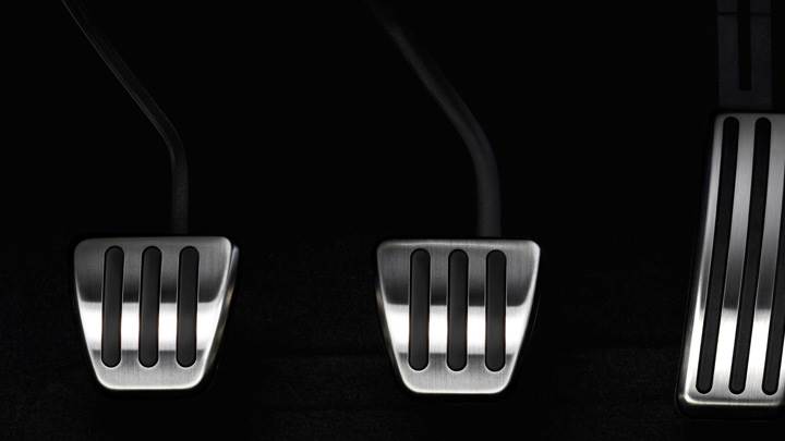 Clutch, Brake And Accelerator Closeup And Black Background